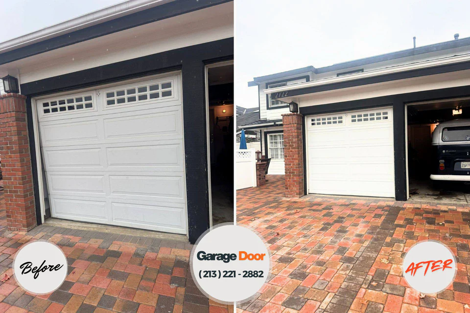 Before and after: garage door repair Churchville, PA